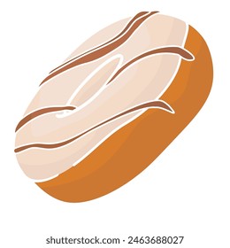 white chocolate donut color vector illustration