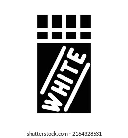 vector de icono de glifo de chocolate blanco. signo de chocolate blanco. símbolo de contorno aislado ilustración negra