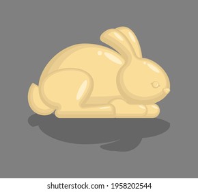 White Chocolate Hare. Rabbit made of chocolate. Sweetness