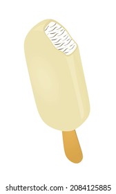 White chocolate ice cream. vector illustration
