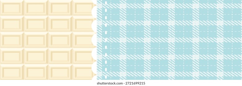 Fondo Horizontal de cheques de chocolate blanco y menta