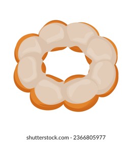 White Chocolate Vanilla Mochi Donut illustration logo