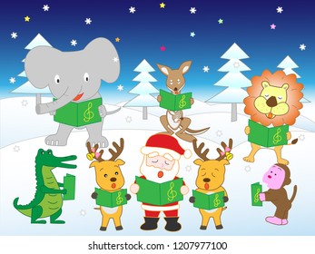 White Christmas, the animals are holding a concert.
