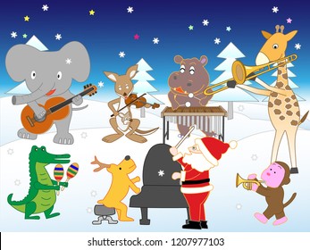 White Christmas, the animals are holding a concert.
