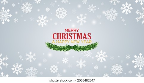 white Christmas background with pine leaves, dwarfs, bells and stars on a white scene.