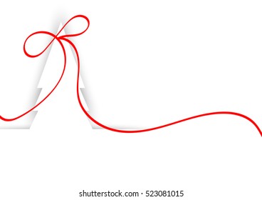 white Christmas  background with red ribbon