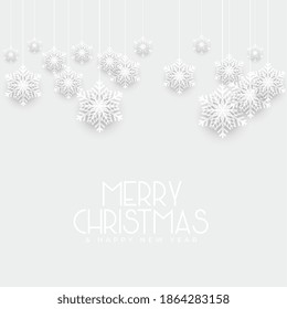 white christmas background with snowflakes decoration