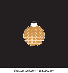 White Christmas Ball on Black with retro style Vector illustration Decorative bauble in flat cartoon style with polka dot pattern design and colorful brushstroke