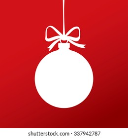 White christmas ball. Vector template symbol