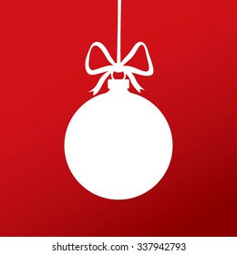 White christmas ball. Vector template symbol