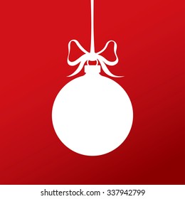 White christmas ball. Vector template symbol