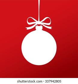 White christmas ball. Vector template symbol