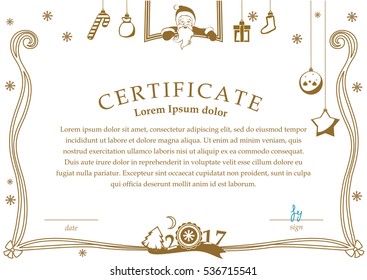 White Christmas Certificate With Santa