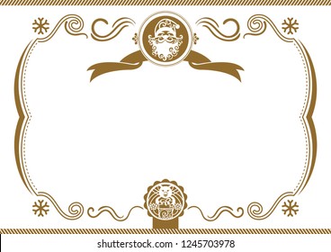 White Christmas certificate with Santa and Pig. Symbol of 2019