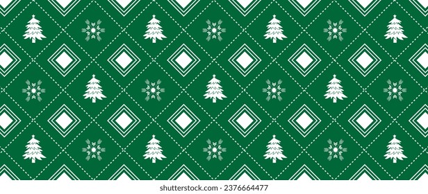Elemento de navidad blanca en verde para el patrón y el fondo, fondo navideño.