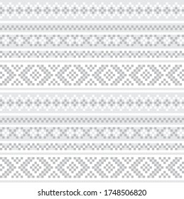 White Christmas fair isle pattern background for fashion textiles, knitwear and graphics