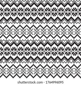White Christmas fair isle pattern background for fashion textiles, knitwear and graphics