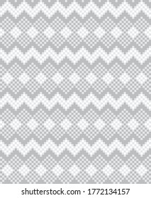 White Christmas fair isle pattern background for fashion textiles, knitwear and graphics