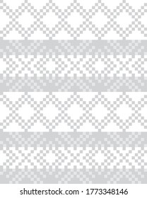 White Christmas fair isle pattern background for fashion textiles, knitwear and graphics
