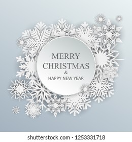 White Christmas greeting card – stock vector