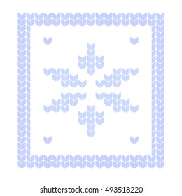 white christmas knitted pattern with snowflake