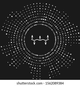 White Christmas lights icon isolated on grey background. Merry Christmas and Happy New Year. Abstract circle random dots. Vector Illustration