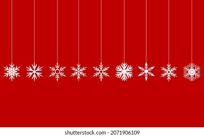 Copos de nieve de la Navidad blanca en hilos 