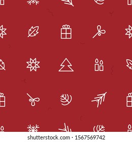 White Christmas symbols on a red background - Christmas theme background