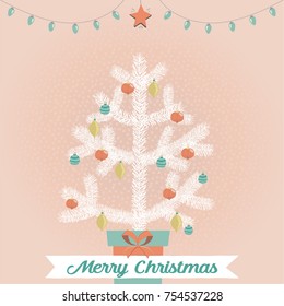 White christmas tree card