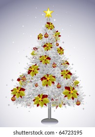 White Christmas Tree with Decorations