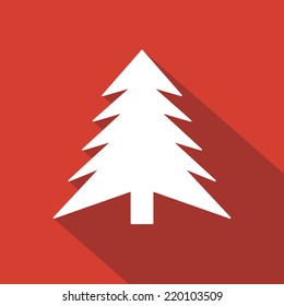 White Christmas tree, flat design