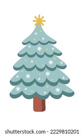 White Christmas tree flat icon Coniferous forest