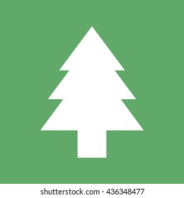 White Christmas tree icon vector illustration