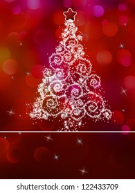 White christmas tree on abstract light background. And also includes EPS 8 vector