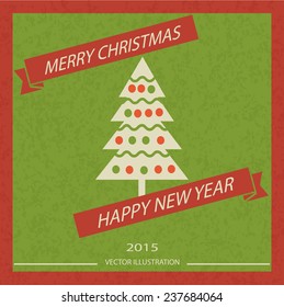 White Christmas tree. vector illustration
