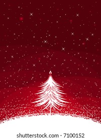 white christmas tree, vector illustration