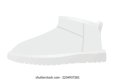 Bota de nieve de trozo blanco. vector