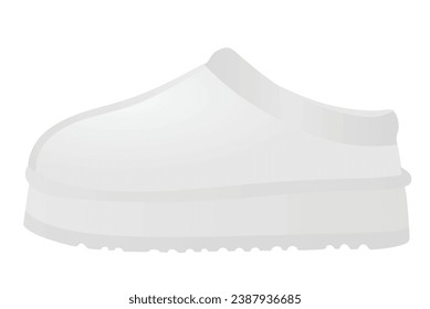 White chunky snow  boot. vector