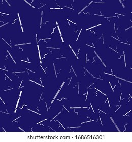 White Cigarette icon isolated seamless pattern on blue background. Tobacco sign. Smoking symbol.  Vector Illustration