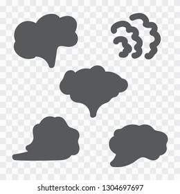 White cigarette smoke waves. Steam, cloud and smoke icons