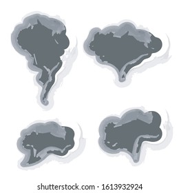 White cigarette smoke waves. Steam, cloud and smoke icons