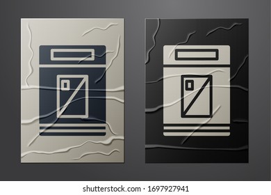 White Cigarettes pack box icon isolated on crumpled paper background. Cigarettes pack. Paper art style. Vector Illustration