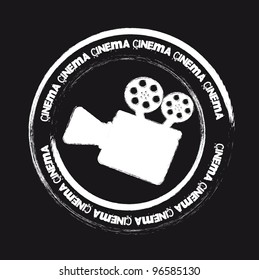 white cinema stamp isolated over white background. vector