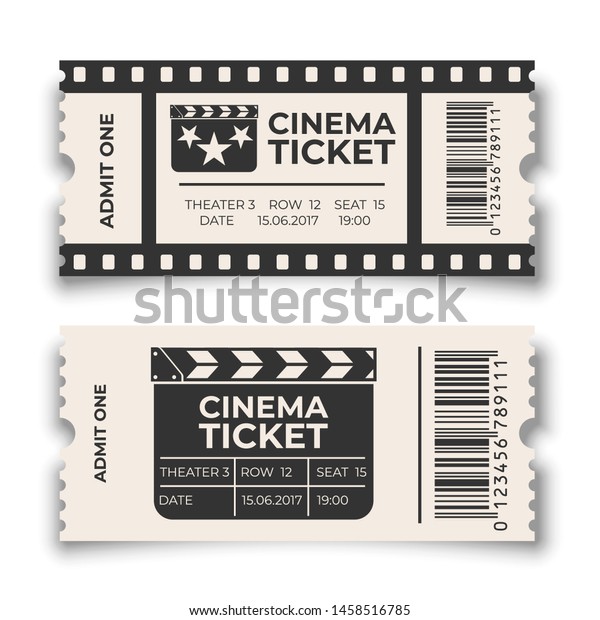 white cinema ticket barcode templates set stock vector royalty free 1458516785 shutterstock