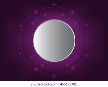 white circle 3D paper on dark purple abstract background