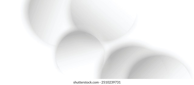 Fundo abstrato de círculo branco sobrepondo camadas no espaço brilhante com decoração de efeito de linha. Conceito de estilo de círculo elemento de design gráfico moderno para banner, folheto, cartão. vetor em EPS 10