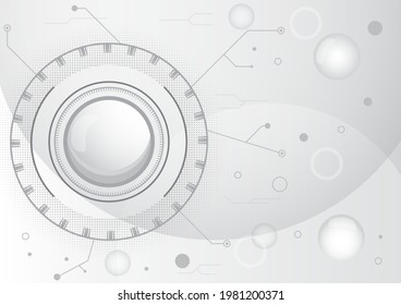 White circle. Abstract futuristic technology background