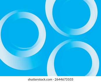 White circle abstract pattern background with gradation, standing out on bright blue background. Ideal for cheerful and clean graphic designs, presentations or digital elements.