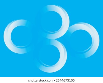 White circle abstract pattern background with gradation, standing out on bright blue background. Ideal for cheerful and clean graphic designs, presentations or digital elements.