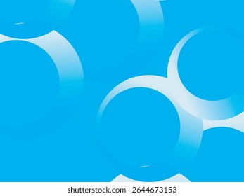 White circle abstract pattern background with gradation, standing out on bright blue background. Ideal for cheerful and clean graphic designs, presentations or digital elements.